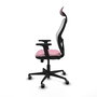 PIQUERAS Y CRESPO Silla de oficina Jorquera Rosa y Blanca con mecanismo Sincro/Traslack