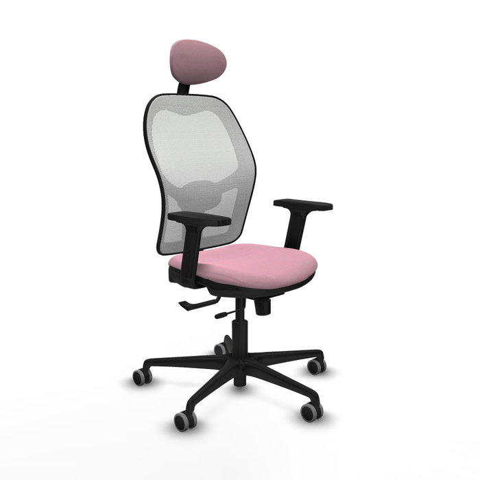 PIQUERAS Y CRESPO Silla de oficina Jorquera Rosa y Blanca con mecanismo Sincro/Traslack PIQUERAS Y CRESPO Silla de oficina Jorquera Rosa y Blanca con mecanismo Sincro/Traslack