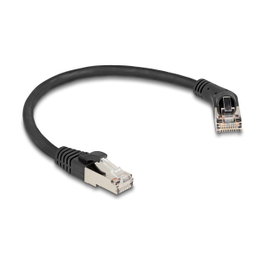DeLOCK Cable de red RJ45 Cat.6A S/FTP 45° a recto 0,25 m Negro
