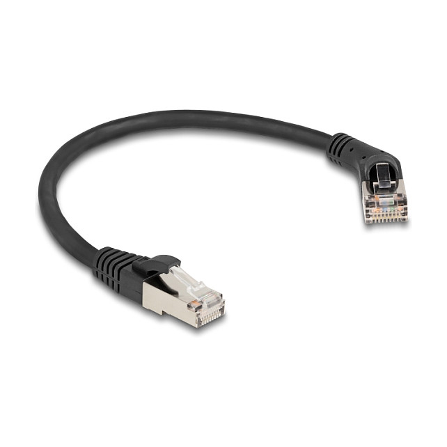 DeLOCK Cable de red RJ45 Cat.6A S/FTP 45° a recto 0,25 m Negro DeLOCK Cable de red RJ45 Cat.6A S/FTP 45° a recto 0,25 m Negro