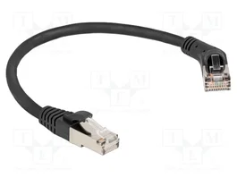 DeLOCK Cable de red RJ45 Cat.6A S/FTP 0,25 m negro con conector en ángulo