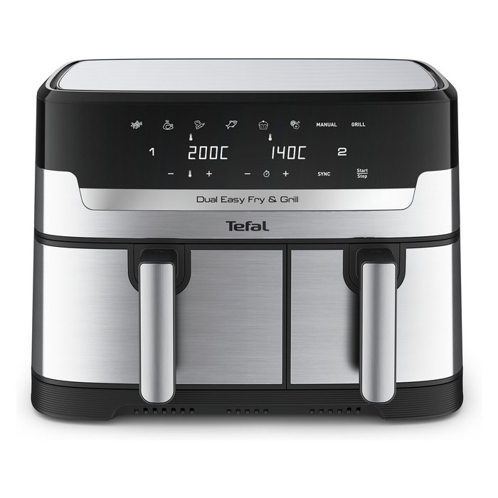 Tefal EY905D Dual Easy Fry & Grill - Freidora de Aire Caliente, 8.3 Litros, Doble Cesto, Acero Inoxidable, Panel Táctil, 8 Programas, 2700W Tefal EY905D Dual Easy Fry & Grill - Freidora de Aire Caliente, 8.3 Litros, Doble Cesto, Acero Inoxidable, Panel Táctil, 8 Programas, 2700W