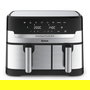 Tefal EY905D Dual Easy Fry & Grill - Freidora de Aire Caliente, 8.3 Litros, Doble Cesto, Acero Inoxidable, Panel Táctil, 8 Programas, 2700W