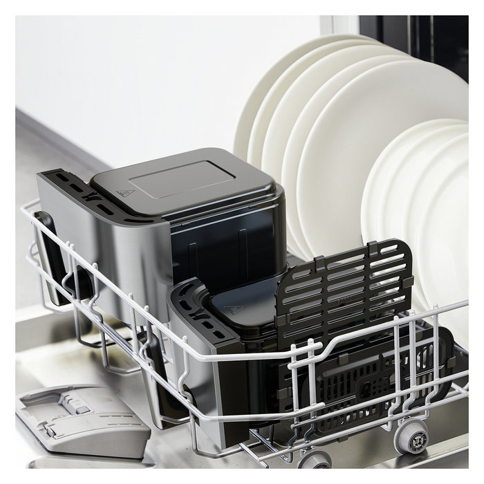 Tefal EY905D Dual Easy Fry & Grill - Freidora de Aire Caliente, 8.3 Litros, Doble Cesto, Acero Inoxidable, Panel Táctil, 8 Programas, 2700W Tefal EY905D Dual Easy Fry & Grill - Freidora de Aire Caliente, 8.3 Litros, Doble Cesto, Acero Inoxidable, Panel Táctil, 8 Programas, 2700W