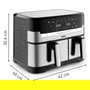 Tefal EY905D Dual Easy Fry & Grill - Freidora de Aire Caliente, 8.3 Litros, Doble Cesto, Acero Inoxidable, Panel Táctil, 8 Programas, 2700W
