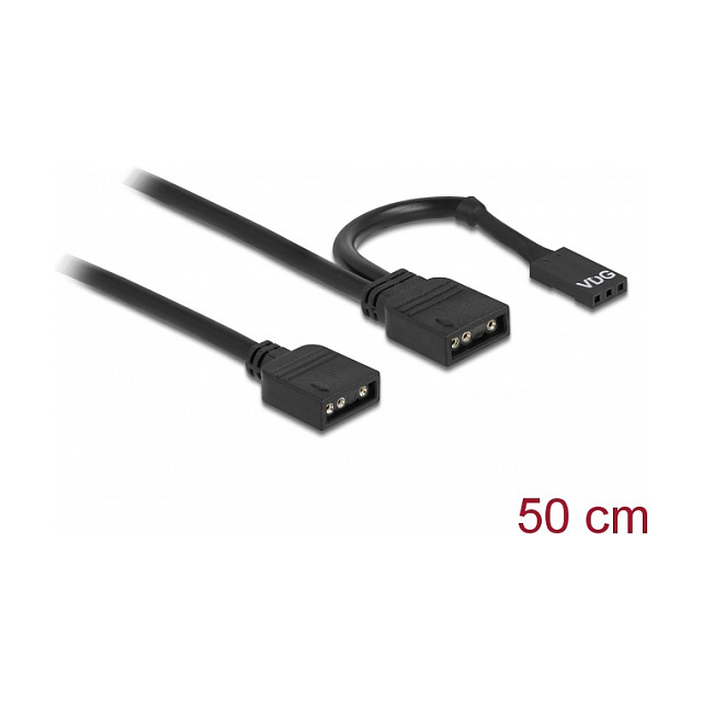 DeLOCK Cable de conexión RGB de 3 pines para iluminación LED RGB/ARGB de 5 V, 2 x 3 pines hembra, 50 cm DeLOCK Cable de conexión RGB de 3 pines para iluminación LED RGB/ARGB de 5 V, 2 x 3 pines hembra, 50 cm