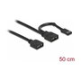 DeLOCK Cable de conexión RGB de 3 pines para iluminación LED RGB/ARGB de 5 V, 2 x 3 pines hembra, 50 cm
