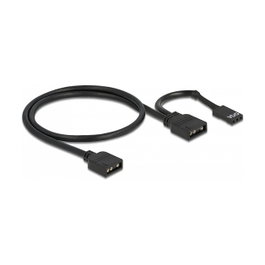 DeLOCK Cable de conexión RGB de 3 pines para iluminación LED RGB/ARGB de 5 V, 2 x 3 pines hembra, 50 cm