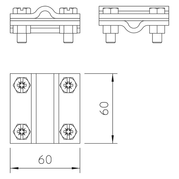 OBO Bettermann 5312318 Conector en cruz 8-10mm A4
