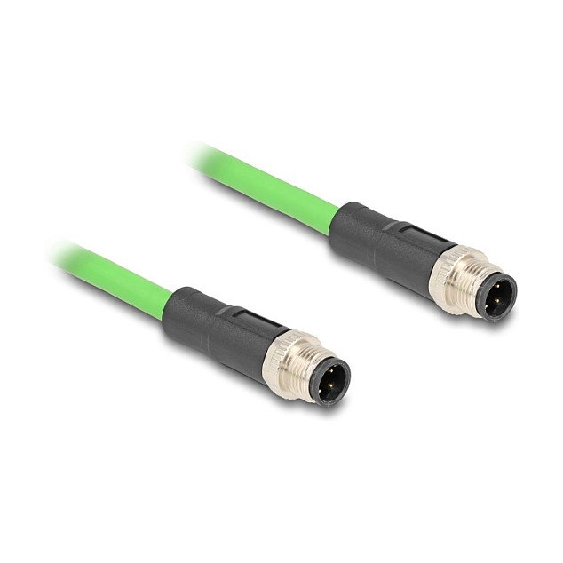 DeLOCK Cable M12 codificado en D de 4 pines macho a macho de 2 m