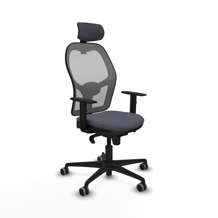 PIQUERAS Y CRESPO Silla de oficina Jorquera con mecanismo sincro, tela gris oscuro y malla gris PIQUERAS Y CRESPO Silla de oficina Jorquera con mecanismo sincro, tela gris oscuro y malla gris
