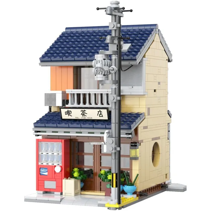 DEQUBE Tea House Set de Construcción con Luz LED de 1200 Piezas