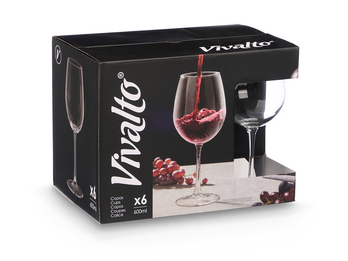 Vivalto Copa Vino 600 ml 9.5x22.5x9.5 cm Transparente Vidrio (Set de 24) Vivalto Copa Vino 600 ml 9.5x22.5x9.5 cm Transparente Vidrio (Set de 24)