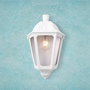 Fumagalli Farol de Pared Iesse Blanco, Cristal Transparente, Casquillo E27 Máx. 60W, IP55, 220x105x350 mm - Bombilla no Incluida