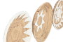 DKD Home Decor Decoración de Pared Seagrass y Algodón 36x36x5 cm Surtida