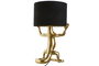 DKD Home Decor Lámpara Sobremesa Moderno Dorado Negro Resina Algodón 28x50x31 cm
