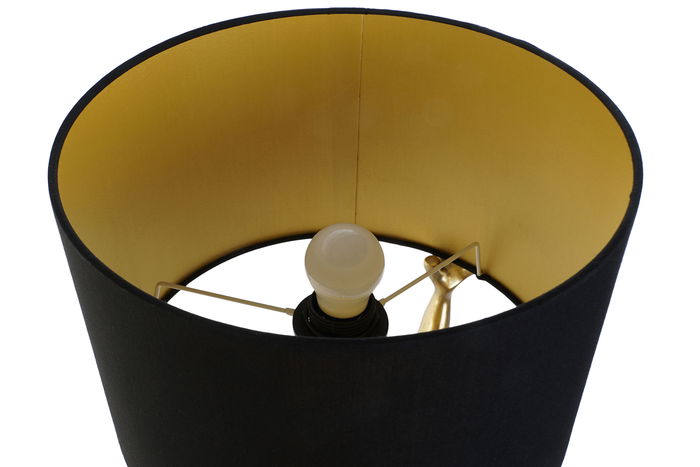 DKD Home Decor Lámpara Sobremesa Moderno Dorado Negro Resina Algodón 28x50x31 cm