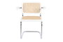 DKD Home Decor Silla Horeca Vintage Blanco Plateado Natural Olmo Ratan Acero Galvanizado 62 x 79 x 65.5 cm