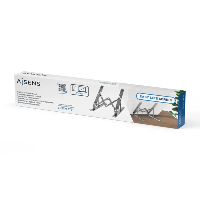 Aisens Soporte de Sobremesa Ajustable para Portátil y Tablet, Gris