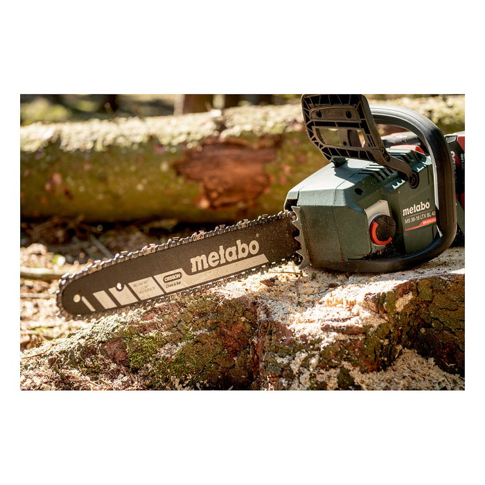 Metabo MS 36-18 LTX BL 40 Motosierra de Cadena de Bateria, Sin Escobillas, 40 cm, 36 cm, 18V, 3.6 kg, Incluye Guia y Cubierta
