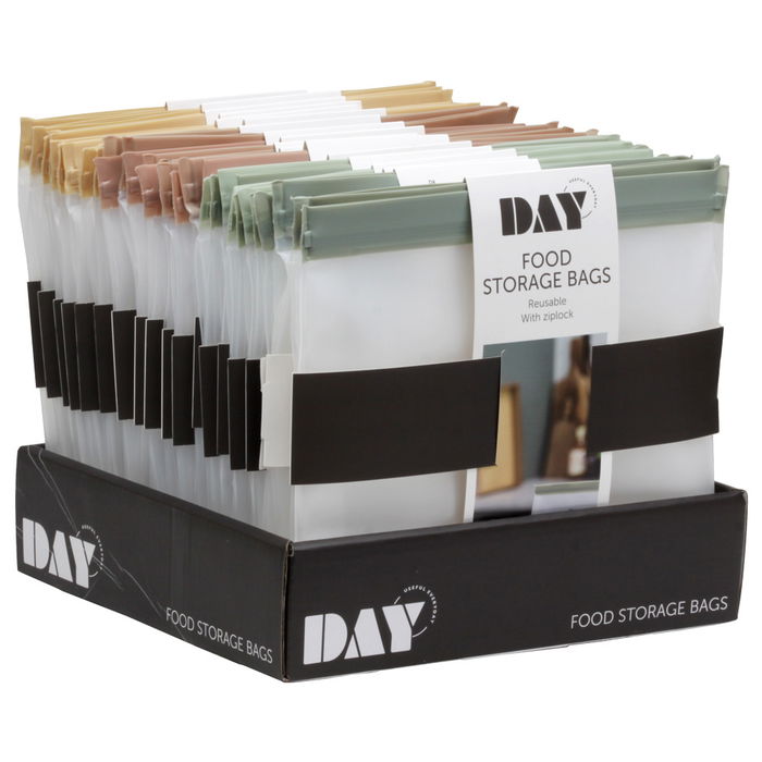 Day Juego De 2 Bolsas Snack Reutilizables para Alimentos, Frigorífico, Congelador y Lavavajillas, 23.5x21 cm