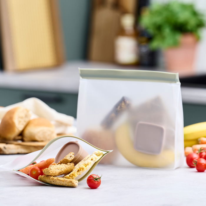 Day Juego De 2 Bolsas Snack Reutilizables para Alimentos, Frigorífico, Congelador y Lavavajillas, 23.5x21 cm