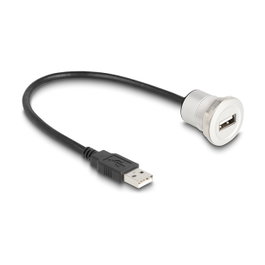 DeLOCK Cable USB 2.0 con toma de montaje USB A, 0,3 m