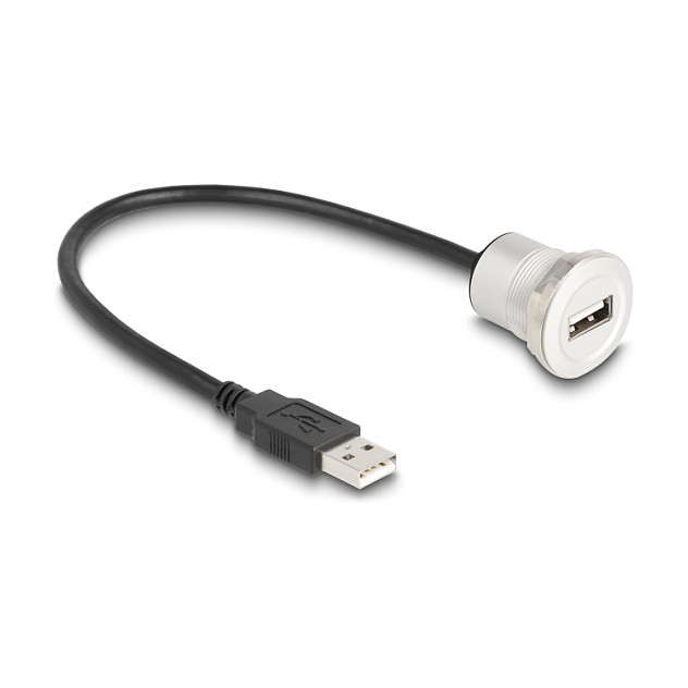DeLOCK Cable USB 2.0 con toma de montaje USB A, 0,3 m DeLOCK Cable USB 2.0 con toma de montaje USB A, 0,3 m