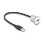DeLOCK Cable USB 2.0 con toma de montaje USB A, 0,3 m