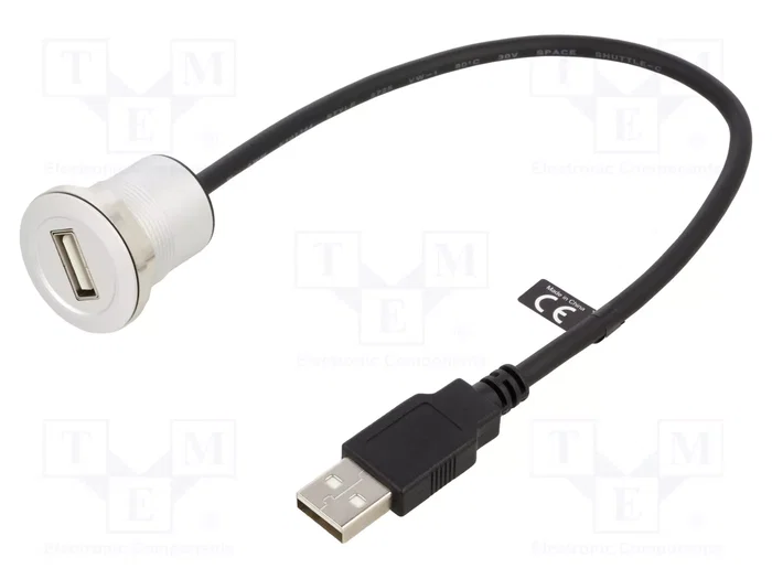 DeLOCK 88181 USB 2.0 con buje de montaje Tipo-A y conector de látigo de 30 cm DeLOCK 88181 USB 2.0 con buje de montaje Tipo-A y conector de látigo de 30 cm