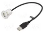 DeLOCK 88181 USB 2.0 con buje de montaje Tipo-A y conector de látigo de 30 cm