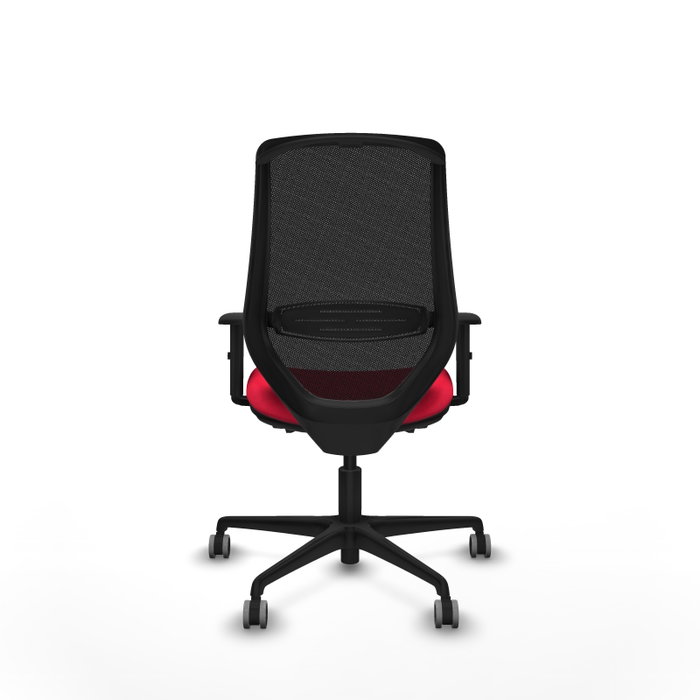 PIQUERAS Y CRESPO Silla de oficina Mardos con mecanismo Sincro/Traslack, Rojo y Negro