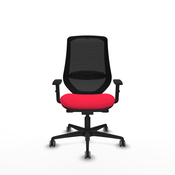 PIQUERAS Y CRESPO Silla de oficina Mardos con mecanismo Sincro/Traslack, Rojo y Negro