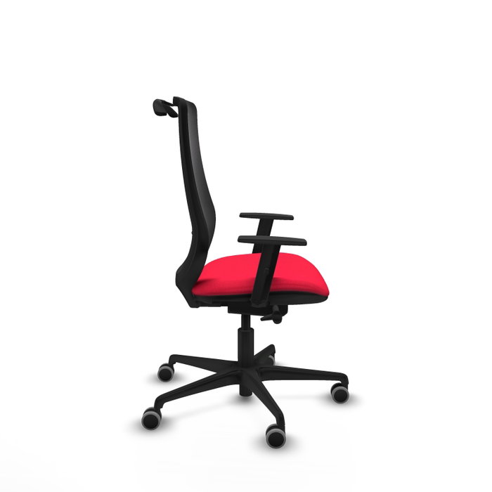 PIQUERAS Y CRESPO Silla de oficina Mardos con mecanismo Sincro/Traslack, Rojo y Negro