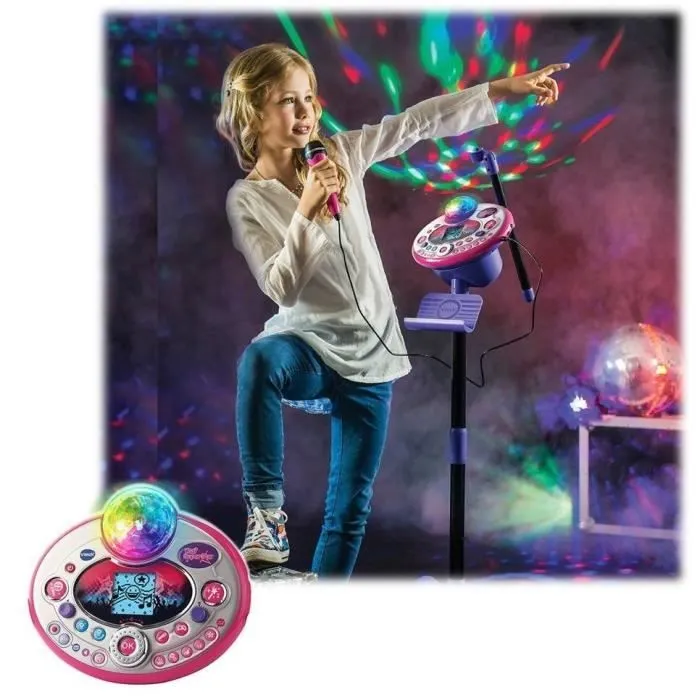 Vtech Micrófono Karaoke Kidi Superstar Lightshow Rose para Niña, Efectos de Luz, Idioma Francés Vtech Micrófono Karaoke Kidi Superstar Lightshow Rose para Niña, Efectos de Luz, Idioma Francés