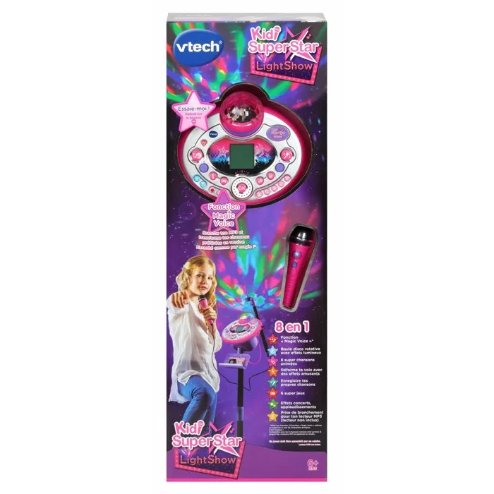 Vtech Micrófono Karaoke Kidi Superstar Lightshow Rose para Niña, Efectos de Luz, Idioma Francés Vtech Micrófono Karaoke Kidi Superstar Lightshow Rose para Niña, Efectos de Luz, Idioma Francés