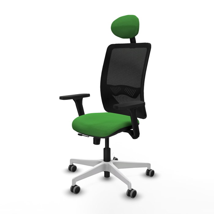 PIQUERAS Y CRESPO Silla de oficina Zulema con mecanismo Sincro/Traslack, Verde y Negro