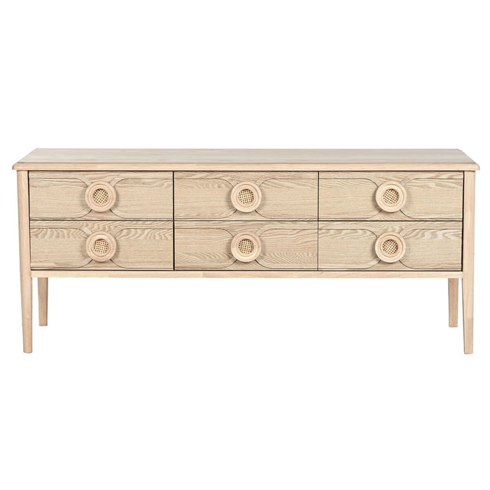 DKD Home Decor Mueble TV Abeto MDF 120x40x50 Natural