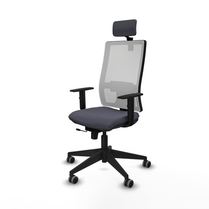PIQUERAS Y CRESPO Silla de oficina Horna Gris oscuro y Blanco con mecanismo Sincro/Traslack PIQUERAS Y CRESPO Silla de oficina Horna Gris oscuro y Blanco con mecanismo Sincro/Traslack