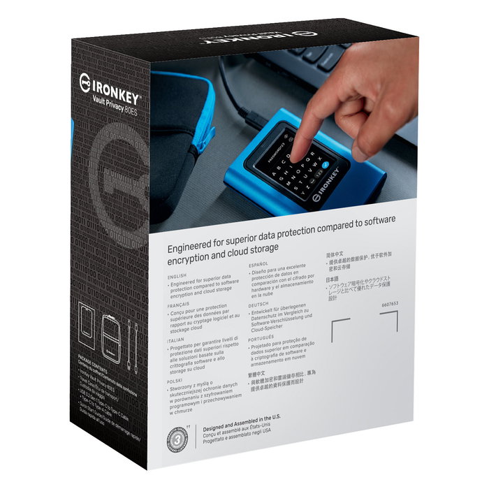 Kingston IronKey Vault Privacy 80 SSD Externo Cifrado 1.92TB USB-C USB 3.2 Gen 1 AES-XTS 256-bit 250 MB/s