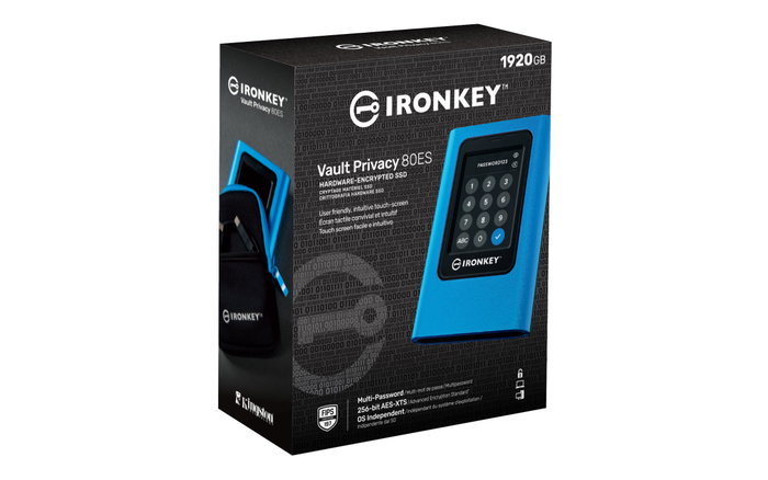 Kingston IronKey Vault Privacy 80 SSD Externo Cifrado 1,92 TB Azul