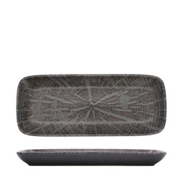Summa Forest Gris Fuente Rectangular 29X12 cm (Set de 4) Plato Organic de Gres