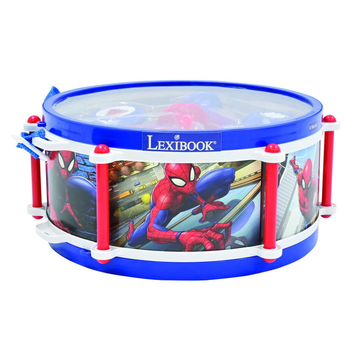 Lexibook Set musical Spider-Man de 7 piezas con almacenamiento en el tambor