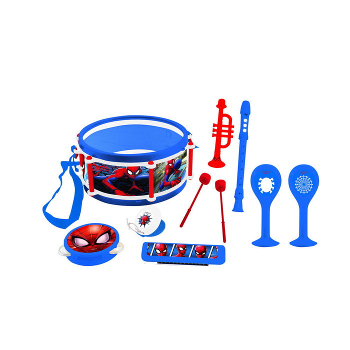 Lexibook Set musical Spider-Man de 7 piezas con almacenamiento en el tambor
