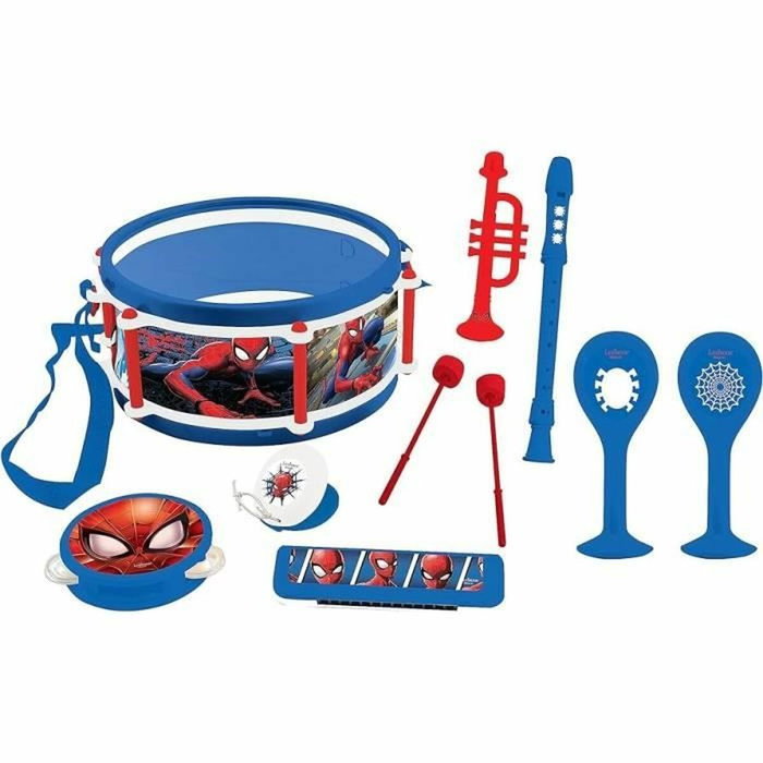 Lexibook Set musical Spider-Man de 7 piezas con almacenamiento en el tambor