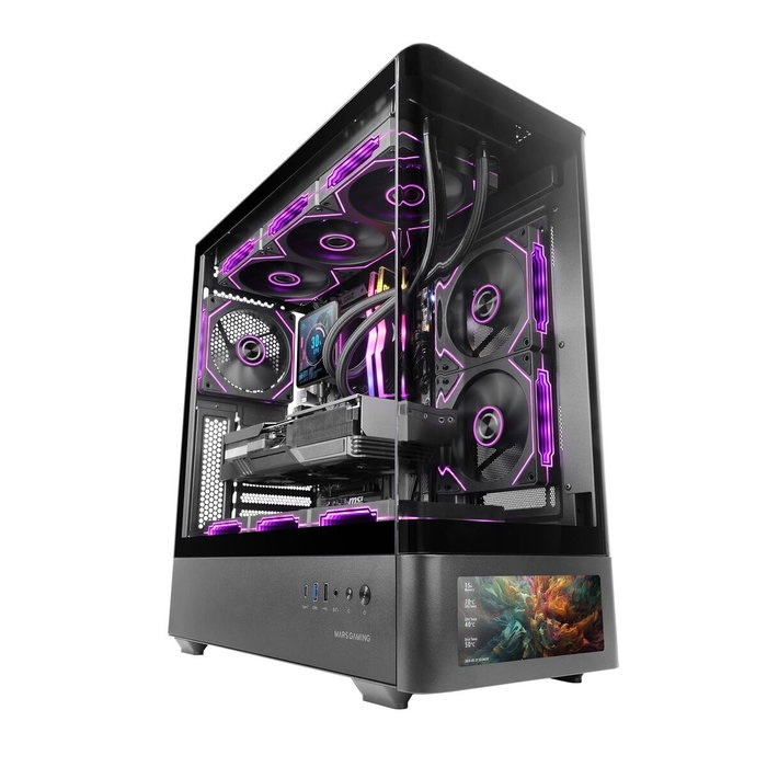 Mars Gaming MCLCDPRO Caja Gaming ATX con Pantalla IPS 7,2 pulg