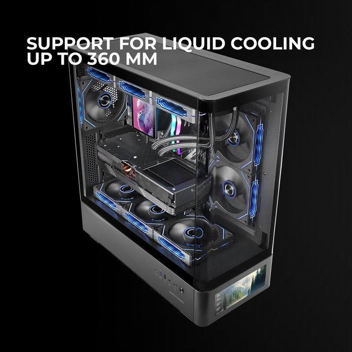 Mars Gaming MCLCDPRO Caja Gaming ATX con Pantalla IPS 7,2 pulg