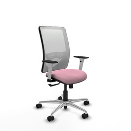 PIQUERAS Y CRESPO Silla de oficina Zulema Rosa con malla Blanca