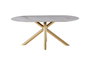 Mesa de Comedor Home ESPRIT Dorado Metal Cerámica 180 x 90 x 75 cm