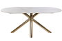 Mesa de Comedor Home ESPRIT Dorado Metal Cerámica 180 x 90 x 75 cm